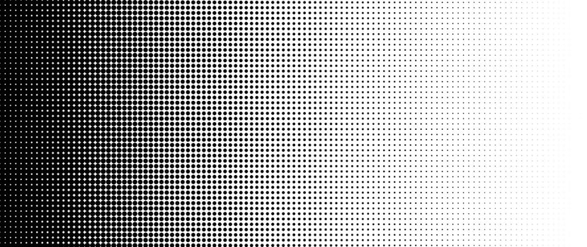 Halftone dot background pattern vector illustration. Monochrome gradient dotted modern texture and fade distressed overlay. Design for poster, cover, banner, business card, mock-up, sticker, layout.