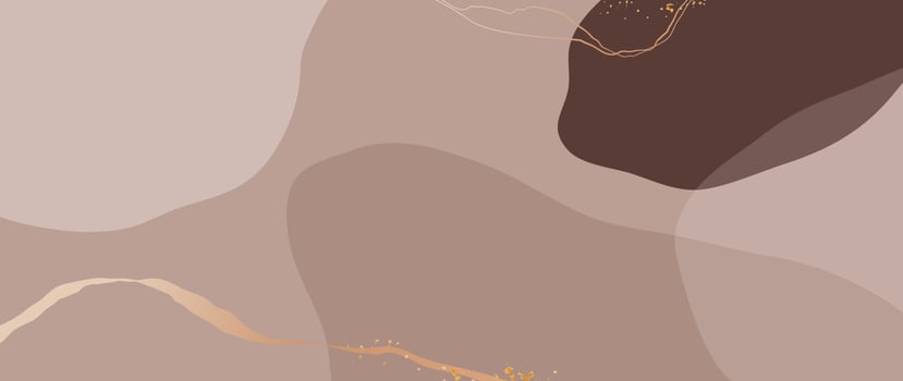 Minimal abstract background vector illustration. Soft earth tone pastel color organic shape with gold curve line. Design for decoration, card, wall art, print, poster, home decor, cover, wallpaper.