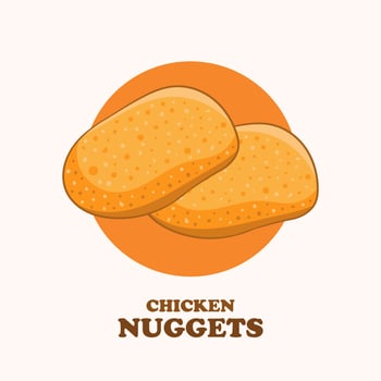 chicken nuggets. fast food cartoon illustration vector