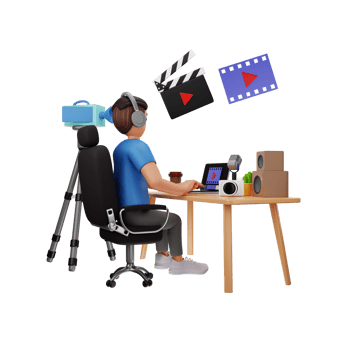 Video Editor 3D Character Illustration png