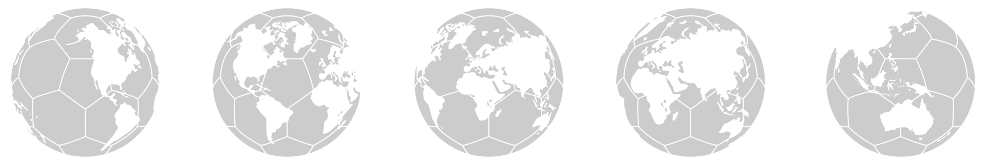 World Map on the Foot Ball Silhouette for Icon, Symbol, Pictogram, Sport News, Art Illustration, Apps, Website or Graphic Design Element. Format PNG