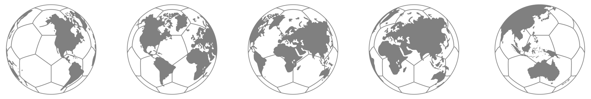 World Map on the Foot Ball Silhouette for Icon, Symbol, Pictogram, Sport News, Art Illustration, Apps, Website or Graphic Design Element. Format PNG