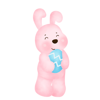 Watercolor Easter bunny png
