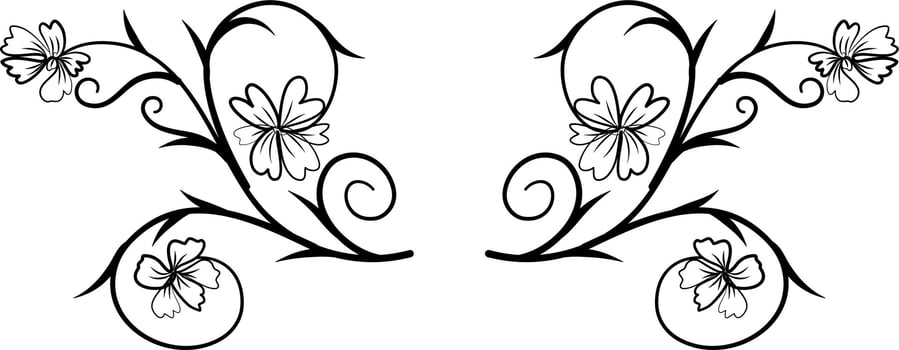 Calligraphic flower vector