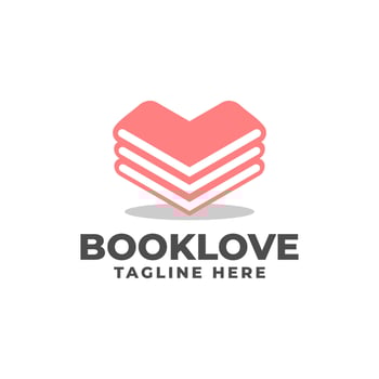 illustration of a book forming a love shape inside. good for any business related to book. vector
