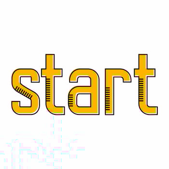 Lettering vector design start in yellow color