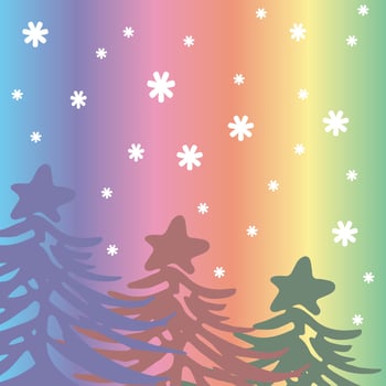 Creatively drawn spruce, Christmas tree. Colorful silhouette, simple shape, interesting presentation.  Vector with the effect of a hand-drawn Christmas tree.