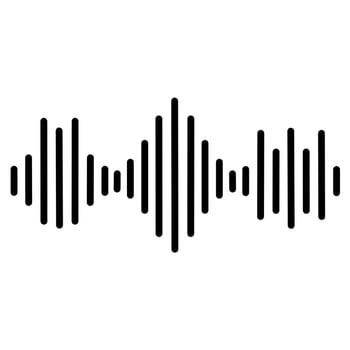 Audio wave icon with sound acoustic wave line on white background. Great for music and song logos. vector