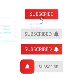 Set of subscribe button with bell icon vector