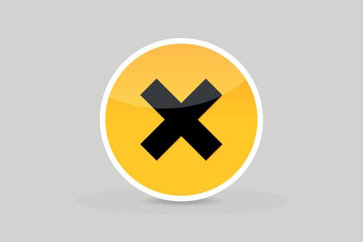 Glossy Cross mark sign icon not approved sign icon vector