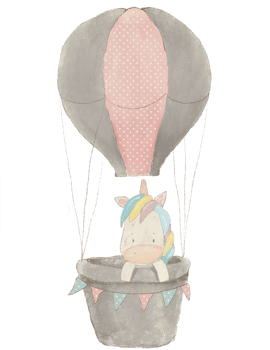 Fairytale magical unicorn with rainbow mane, postcard with unicorn png