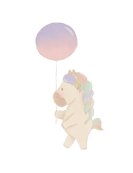 Fairytale magical unicorn with rainbow mane, postcard with unicorn png