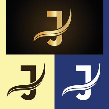 Luxury logo design with monogram letter J vector