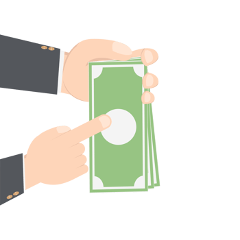 bussinesman hand holding money for saving png