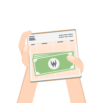 hand holding bank saving book and money collection set png