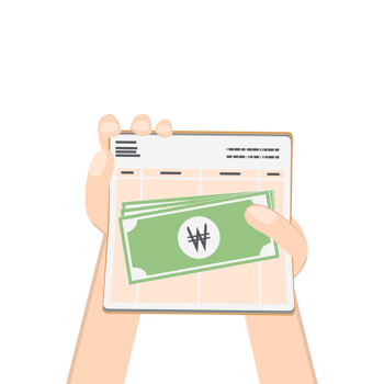 hand holding bank saving book and money collection set png