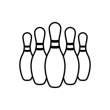 Pin bowling icon isolated on white background vector