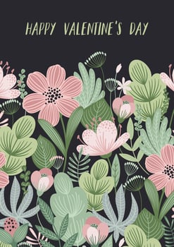 Floral design concept for Valentines Day and other use. Vector flower illustration.