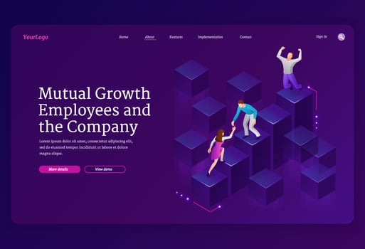 Mutual growth and assistance employees and company vector