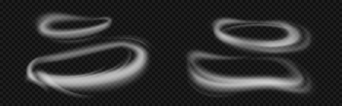 Vector realistic mockup of white circle smoke