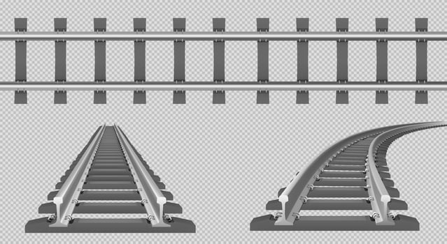 Vector rails, straight and turn railway