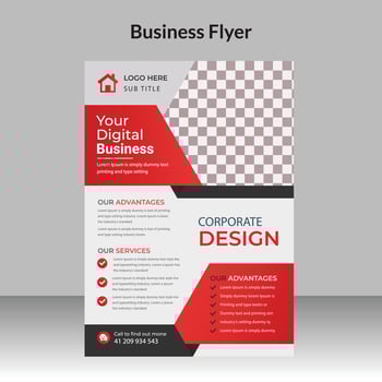 Corporate Business abstract vector template for Brochure, Poster, Corporate Presentation, Portfolio, Flyer, an infographic with red and black color size A4.