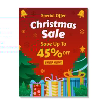 Gift Box On Christmas Sale Event vector