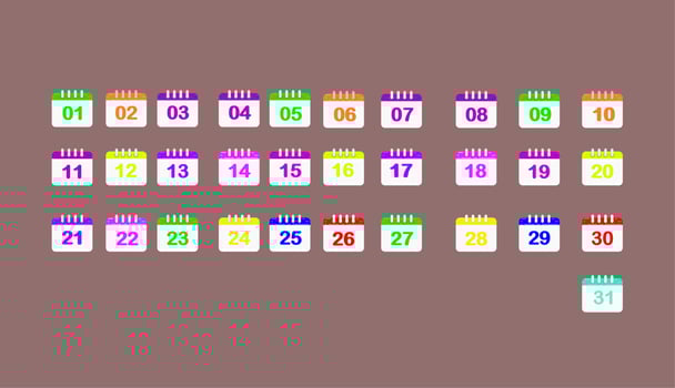 A set of basic calendar everyday icons in vector set