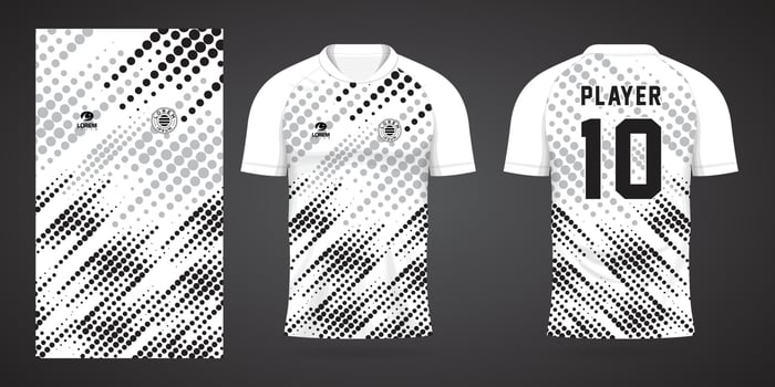 black white sports shirt jersey design template vector