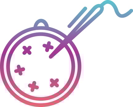 Cross Stitch Vector Icon