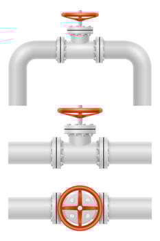 metal pipes for plumbing vector illustration isolated on white background