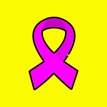 Pink crossed ribbon icon vector design