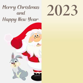 Jolly Santa with Bunny 2023 vector