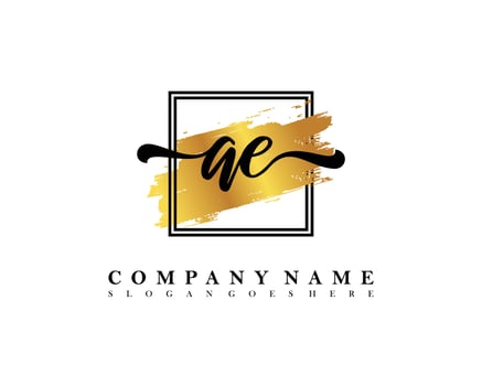 AE Initial handwriting logo concept vector