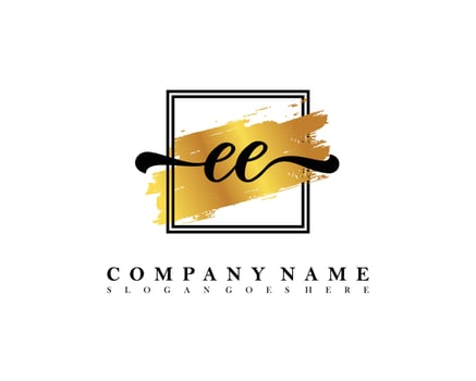 EE Initial handwriting logo concept vector