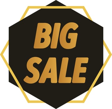 Big sale label illustration, flat tag element design. vector