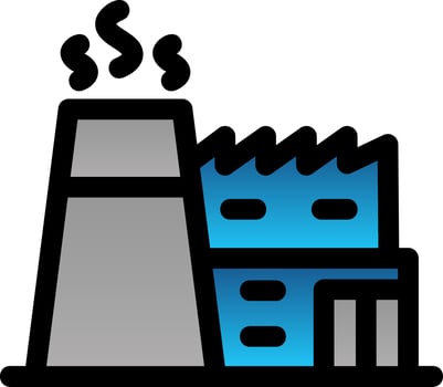 Factory Chimneys Glyph Icon vector