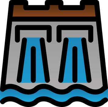 Dam Glyph Icon vector
