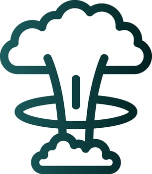 Nuclear Explosion Glyph Icon vector