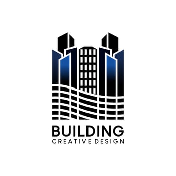 Elegant modern abstract skyscraper logo design vector