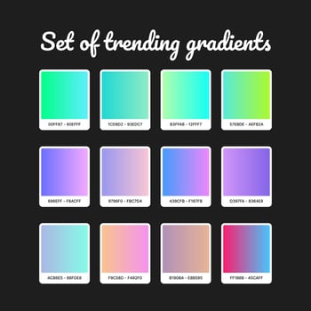 Trending gradient set. Colorful gradient background. Trending abstract background. vector