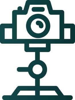 Tripod Camera Flat Icon vector