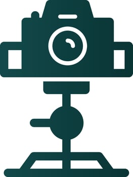 Tripod Camera Flat Icon vector