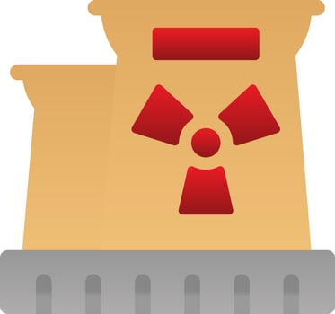 Nuclear Plant Flat Icon vector