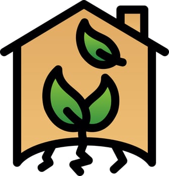 Green House Flat Icon vector