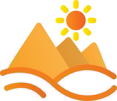 Pyramid Landscape Glyph Icon vector