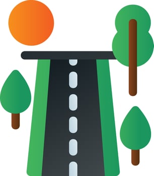Road Landscape Glyph Icon vector