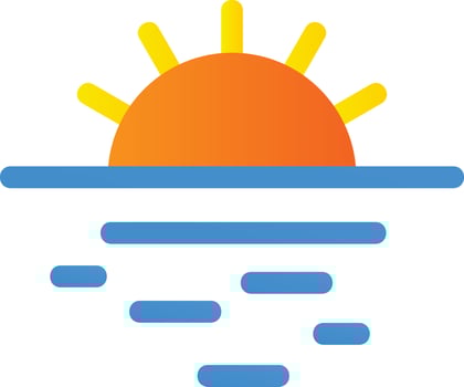 Sunrise Landscape Glyph Icon vector