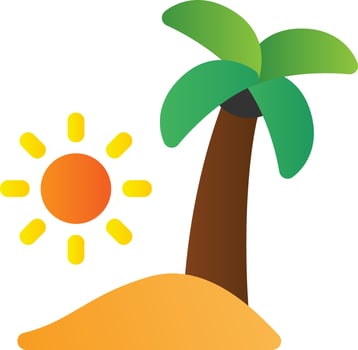 Beach Landscape Glyph Icon vector