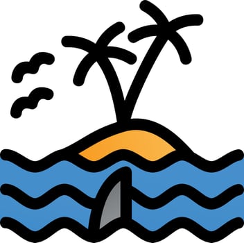 Island Landscape Glyph Icon vector